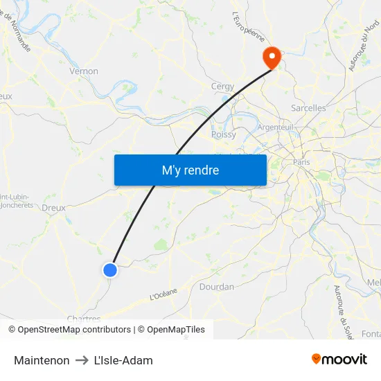 Maintenon to L'Isle-Adam map