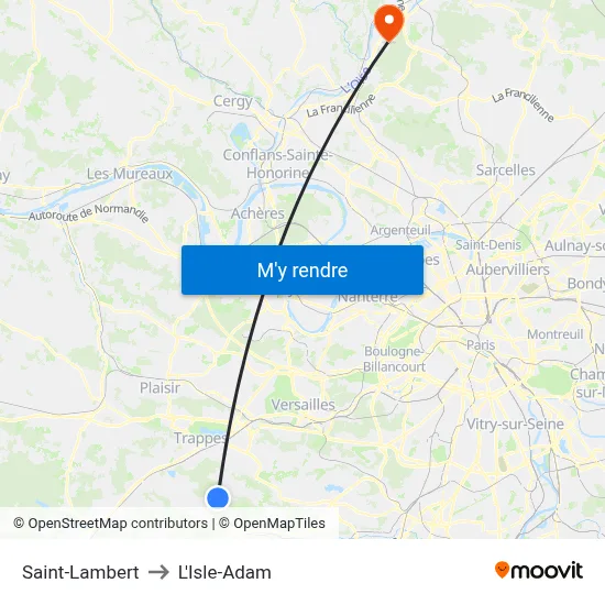 Saint-Lambert to L'Isle-Adam map