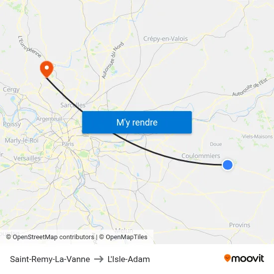 Saint-Remy-La-Vanne to L'Isle-Adam map