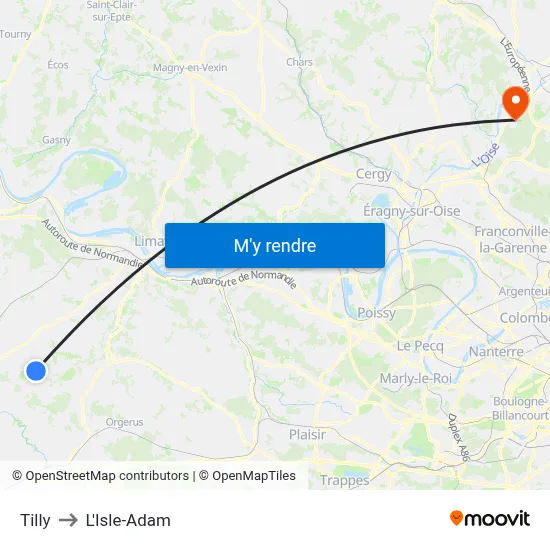 Tilly to L'Isle-Adam map