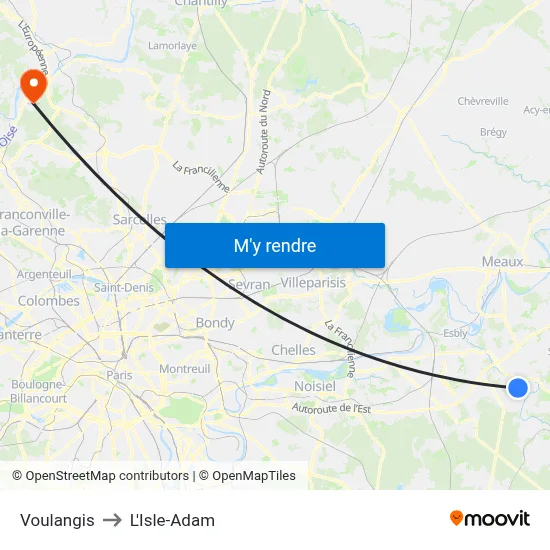 Voulangis to L'Isle-Adam map