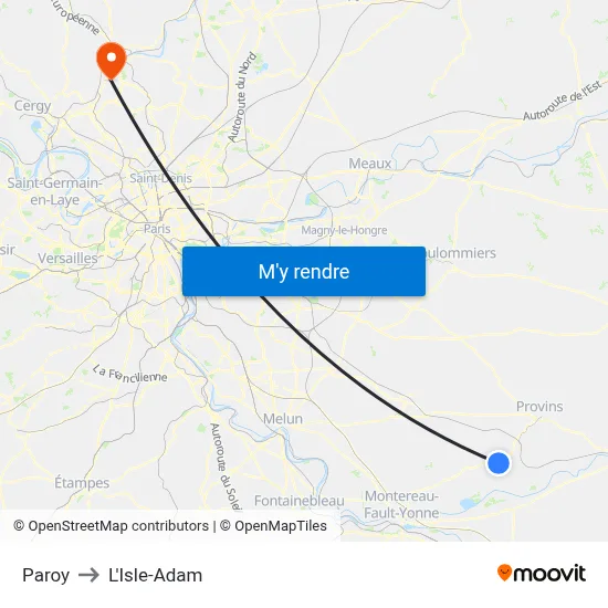 Paroy to L'Isle-Adam map