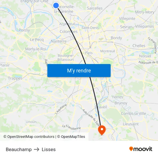 Beauchamp to Lisses map