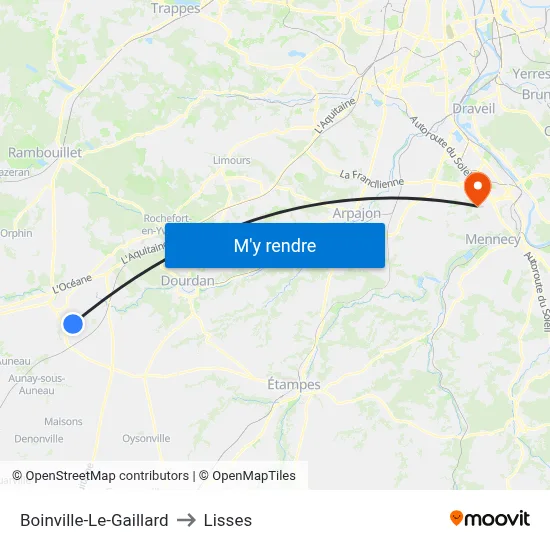 Boinville-Le-Gaillard to Lisses map