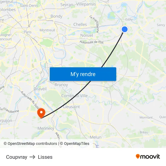 Coupvray to Lisses map