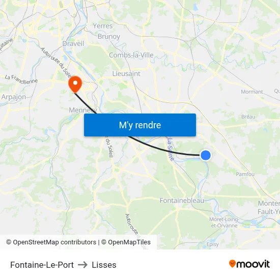 Fontaine-Le-Port to Lisses map