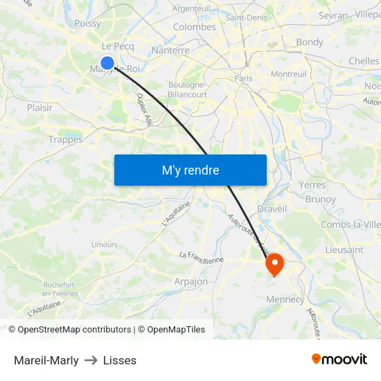 Mareil-Marly to Lisses map