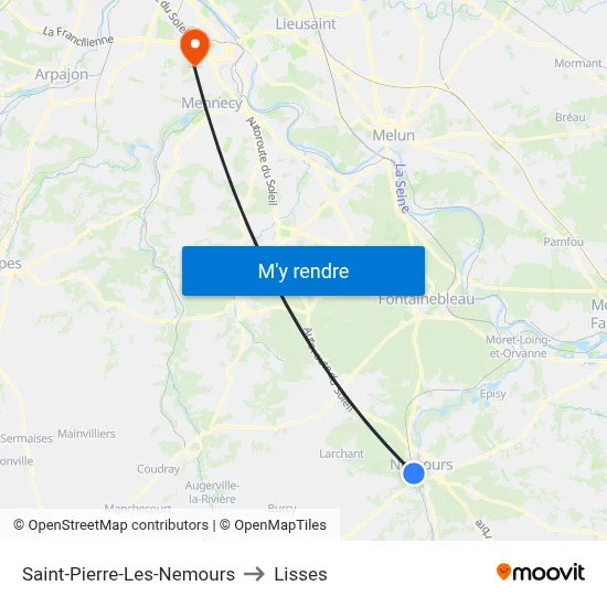 Saint-Pierre-Les-Nemours to Lisses map