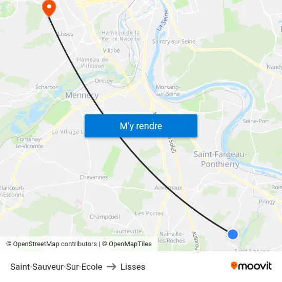 Saint-Sauveur-Sur-Ecole to Lisses map