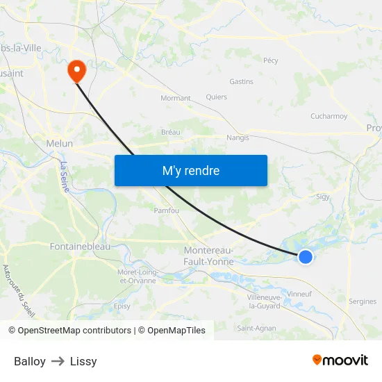 Balloy to Lissy map