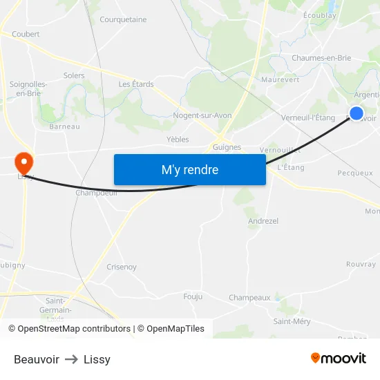 Beauvoir to Lissy map