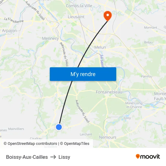 Boissy-Aux-Cailles to Lissy map