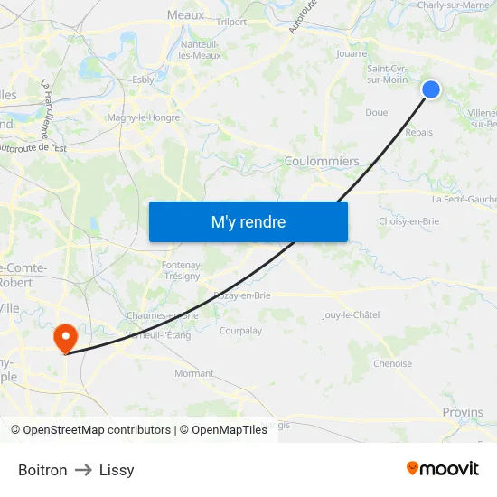 Boitron to Lissy map