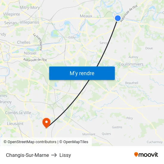 Changis-Sur-Marne to Lissy map
