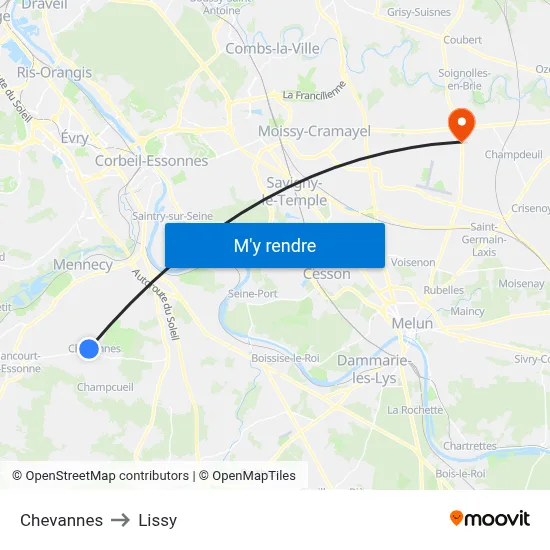 Chevannes to Lissy map