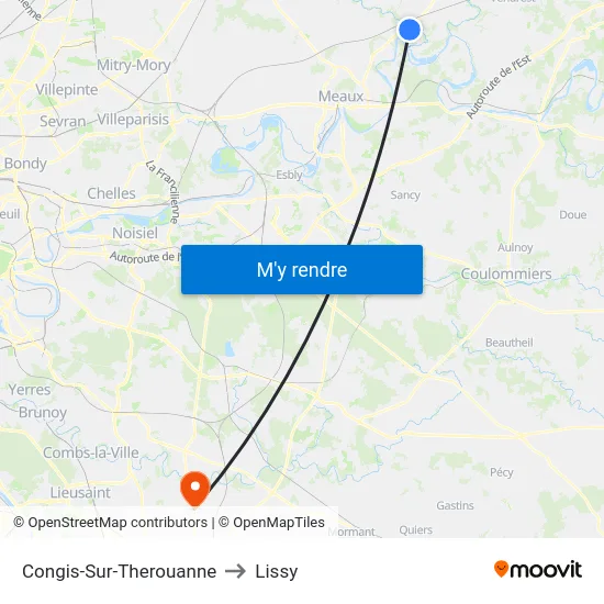 Congis-Sur-Therouanne to Lissy map