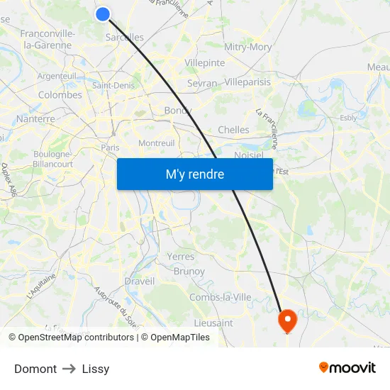 Domont to Lissy map