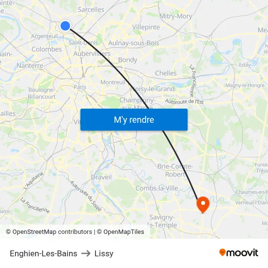 Enghien-Les-Bains to Lissy map
