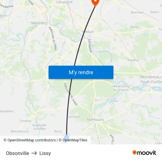 Obsonville to Lissy map