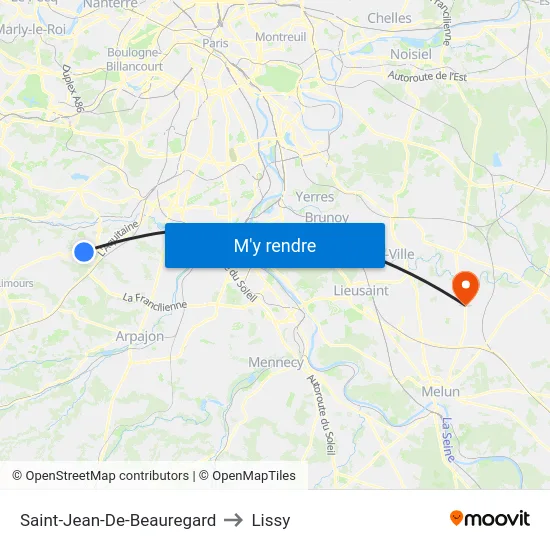 Saint-Jean-De-Beauregard to Lissy map