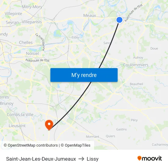 Saint-Jean-Les-Deux-Jumeaux to Lissy map