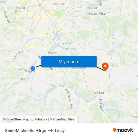 Saint-Michel-Sur-Orge to Lissy map