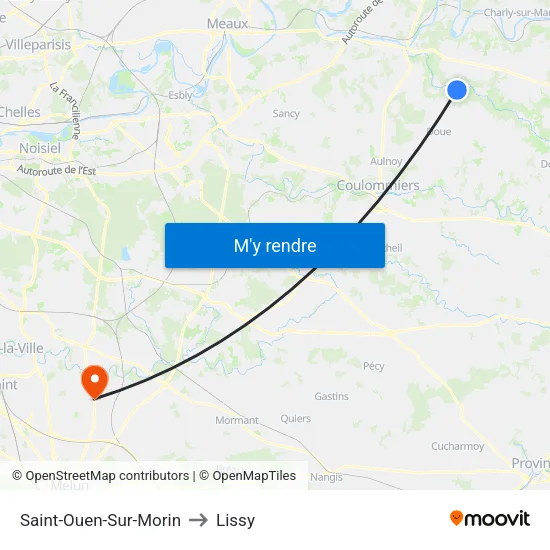 Saint-Ouen-Sur-Morin to Lissy map