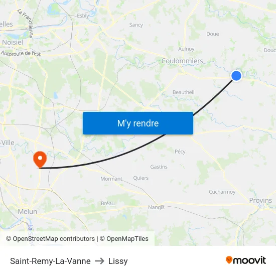 Saint-Remy-La-Vanne to Lissy map