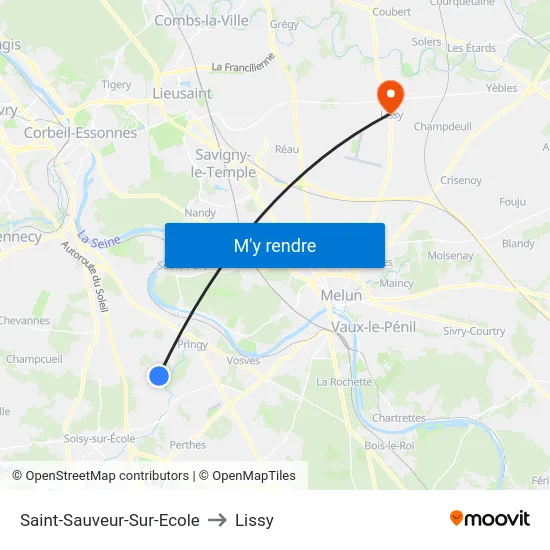 Saint-Sauveur-Sur-Ecole to Lissy map