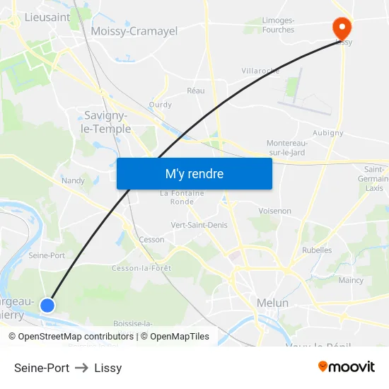 Seine-Port to Lissy map