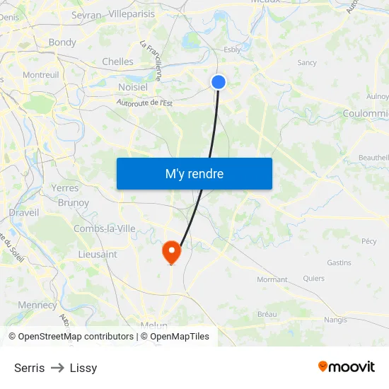 Serris to Lissy map