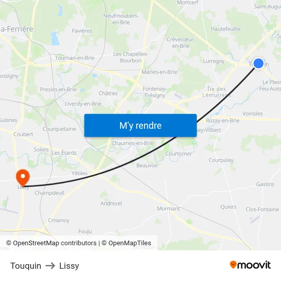 Touquin to Lissy map