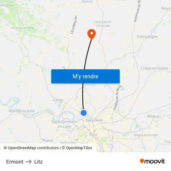Ermont to Litz map