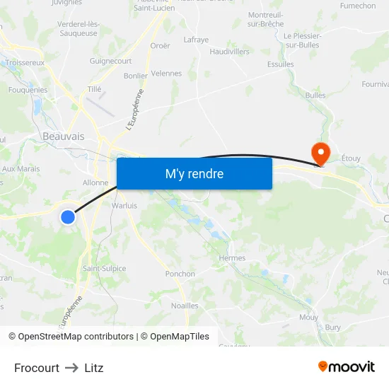 Frocourt to Litz map