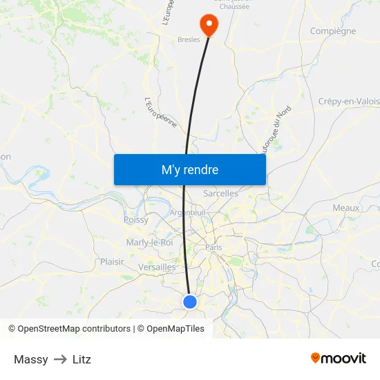Massy to Litz map