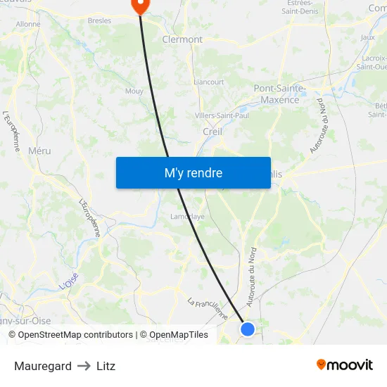 Mauregard to Litz map