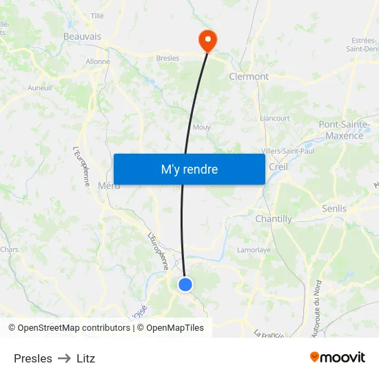 Presles to Litz map