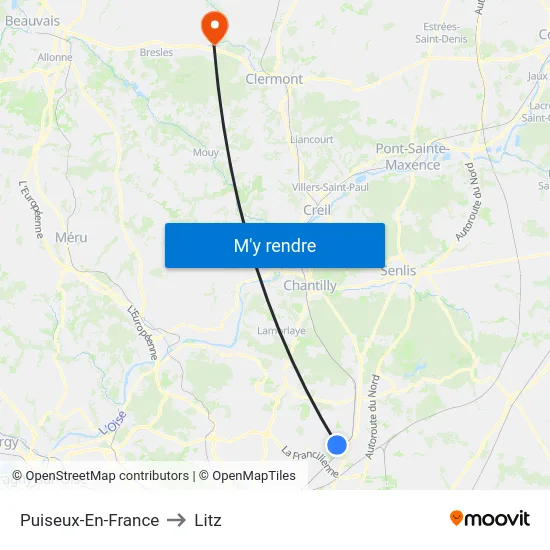 Puiseux-En-France to Litz map