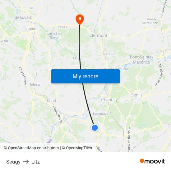 Seugy to Litz map