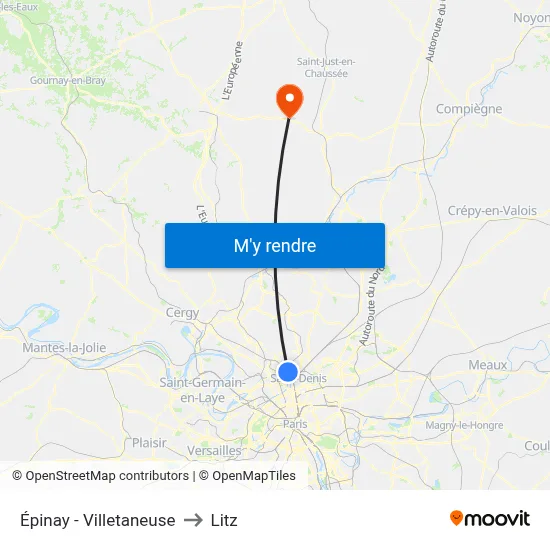 Épinay - Villetaneuse to Litz map
