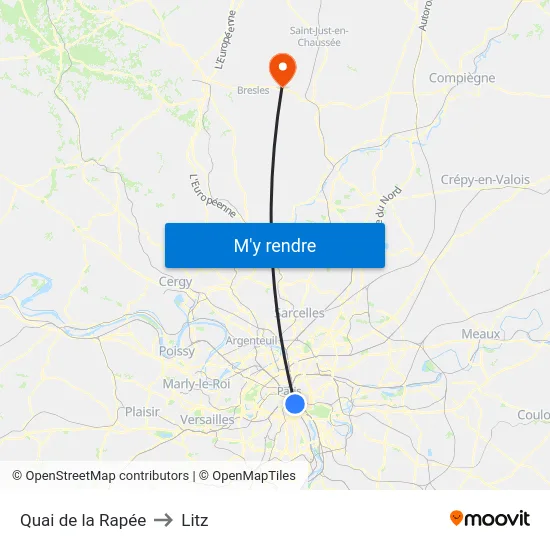 Quai de la Rapée to Litz map