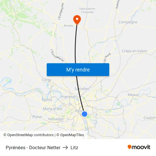 Pyrénées - Docteur Netter to Litz map