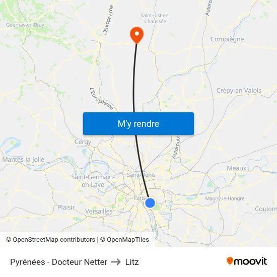 Pyrénées - Docteur Netter to Litz map