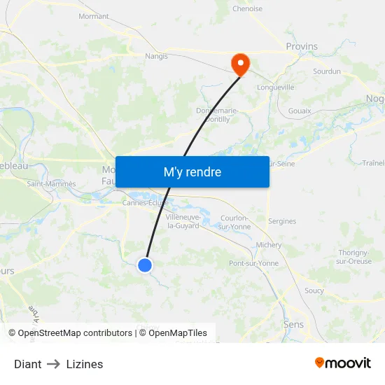 Diant to Lizines map