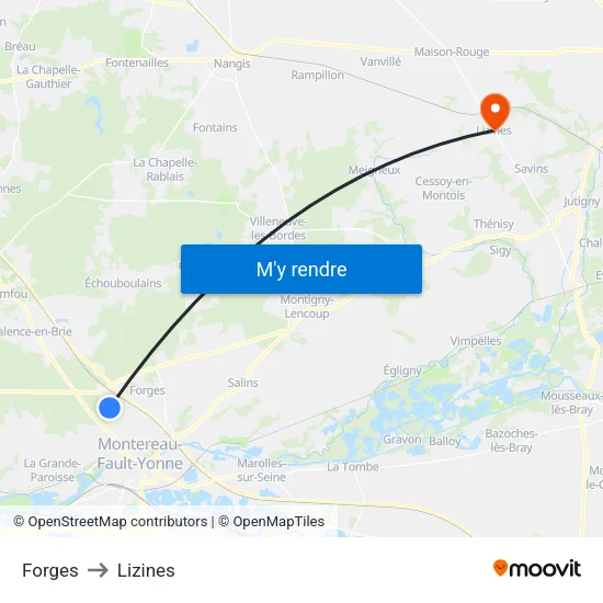 Forges to Lizines map