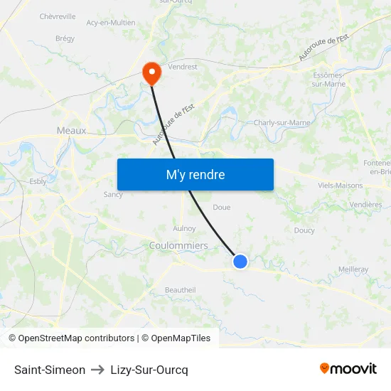 Saint-Simeon to Lizy-Sur-Ourcq map
