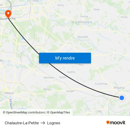 Chalautre-La-Petite to Lognes map