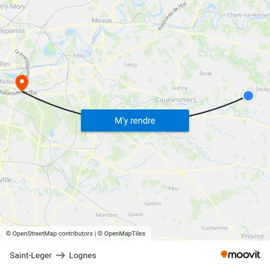 Saint-Leger to Lognes map
