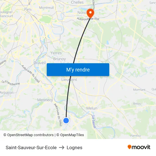 Saint-Sauveur-Sur-Ecole to Lognes map