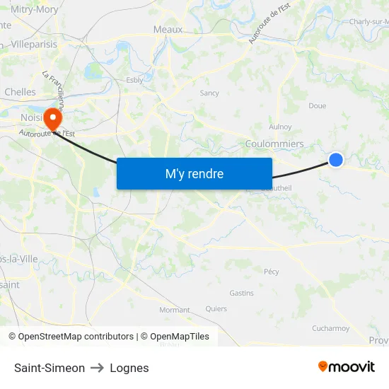 Saint-Simeon to Lognes map